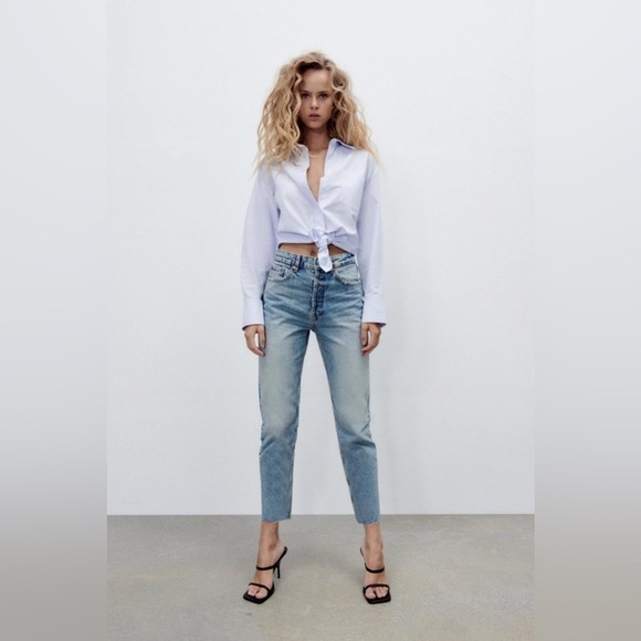 Zara High-Waisted Rigid Crop Size 6 - Picture 1 of 16